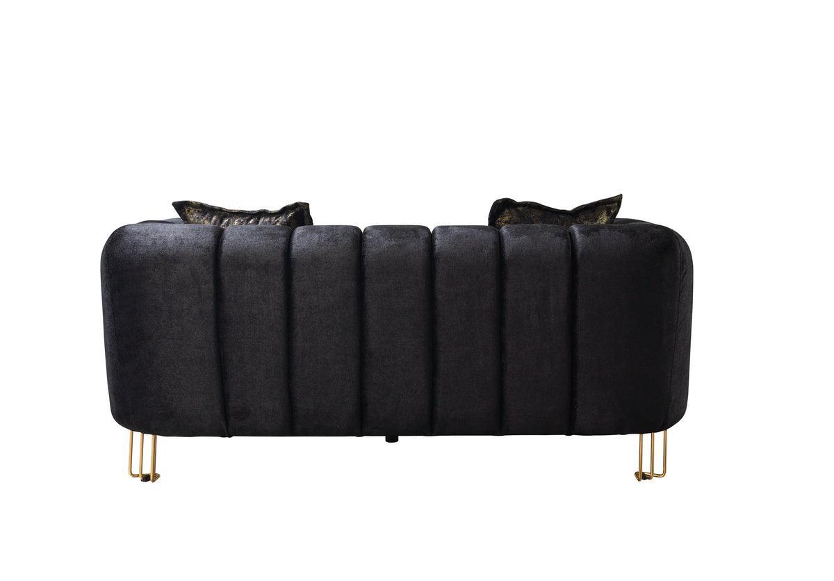 Ella Black Velvet Sofa & Loveseat - Ella Furniture
