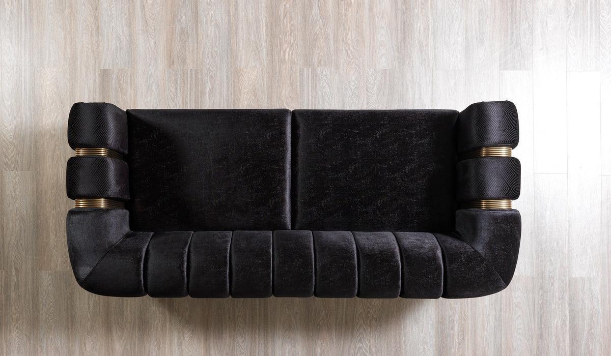 Ella Black Velvet Sofa & Loveseat - Ella Furniture