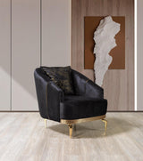 Ella Black Velvet Sofa & Loveseat - Ella Furniture
