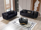 Ella Black Velvet Sofa & Loveseat - Ella Furniture