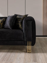 Ella Black Velvet Sofa & Loveseat - Ella Furniture