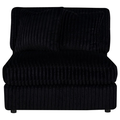Blaine Upholstered Armless Chair Black view 3