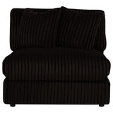 Blaine Upholstered Armless Chair Chocolate view 3