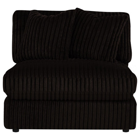 Blaine Upholstered Armless Chair Chocolate view 3