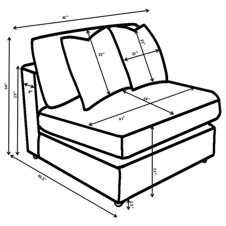 Blaine Upholstered Armless Chair Chocolate view 10