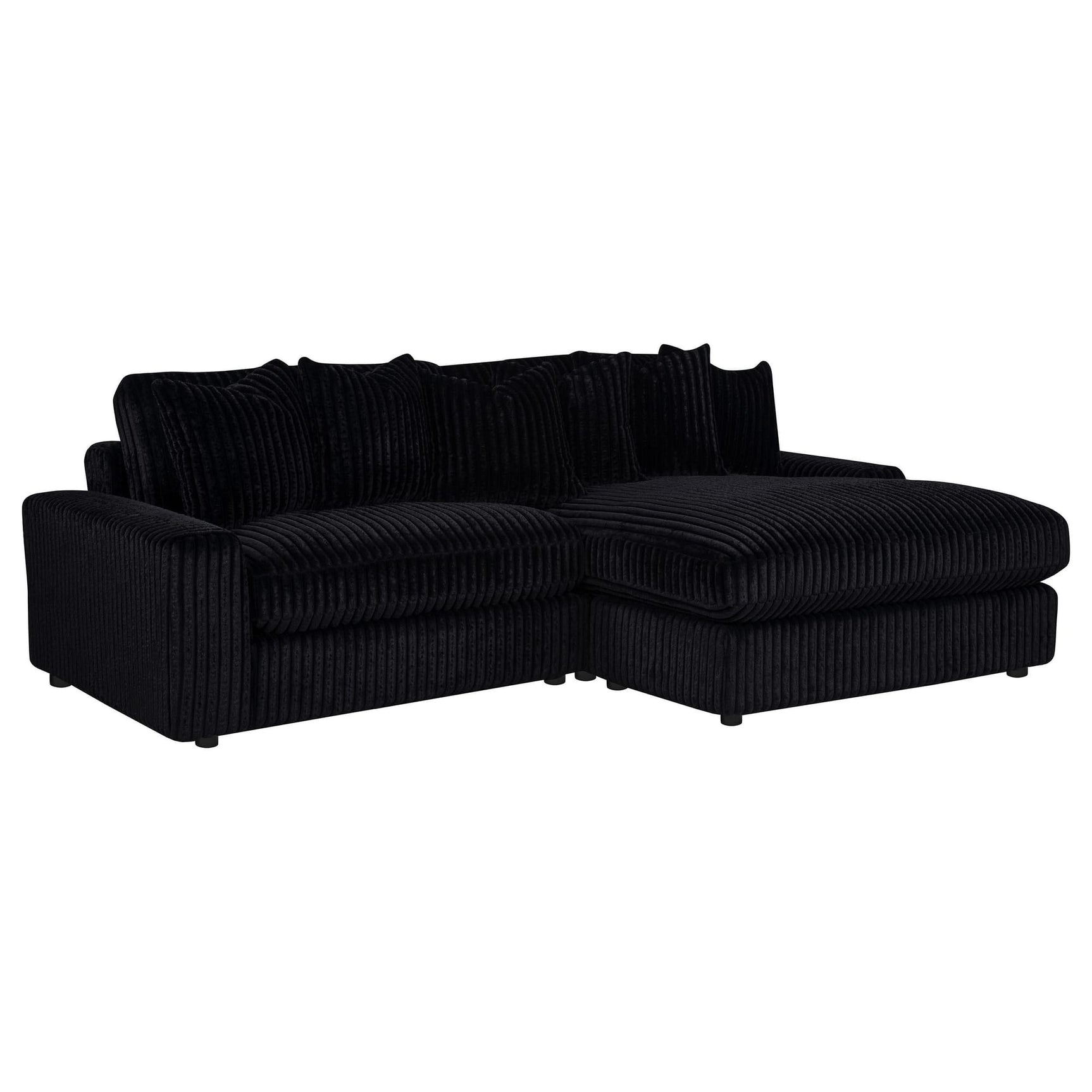Blaine Upholstered Reversible Chaise Sectional Sofa Black from Ella Furniture