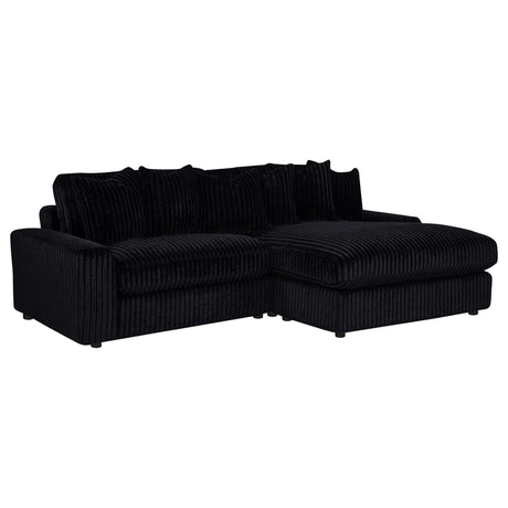 Blaine Upholstered Reversible Chaise Sectional Sofa Black from Ella Furniture