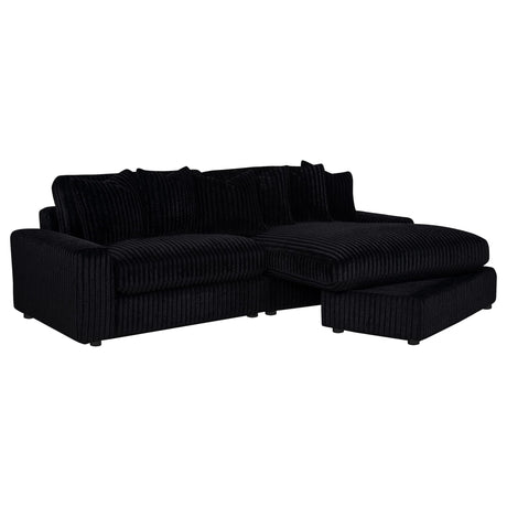 Blaine Upholstered Reversible Chaise Sectional Sofa Black view 3