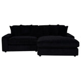 Blaine Upholstered Reversible Chaise Sectional Sofa Black view 4
