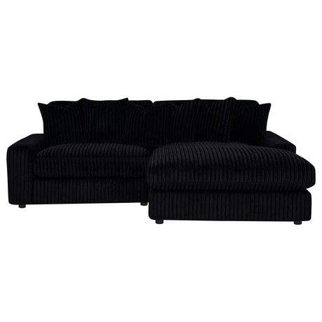 Blaine Upholstered Reversible Chaise Sectional Sofa Black view 4