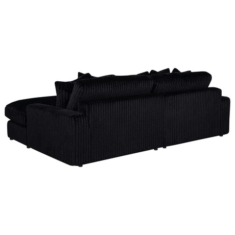 Blaine Upholstered Reversible Chaise Sectional Sofa Black view 6
