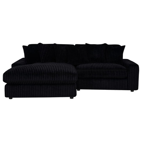 Blaine Upholstered Reversible Chaise Sectional Sofa Black view 9