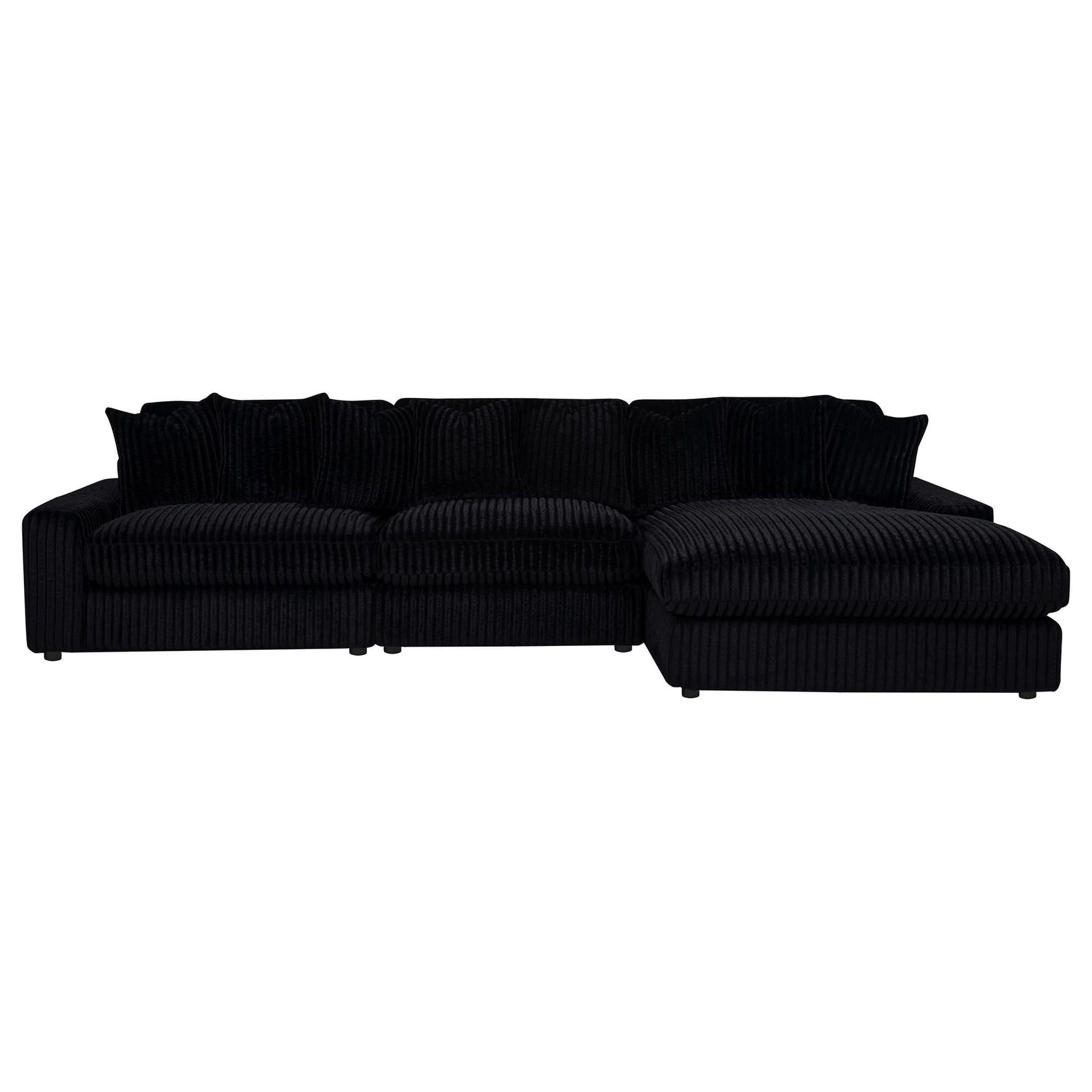 Blaine Upholstered Reversible Chaise Sectional Sofa Black view 4