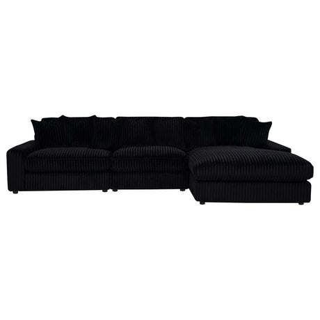 Blaine Upholstered Reversible Chaise Sectional Sofa Black view 4