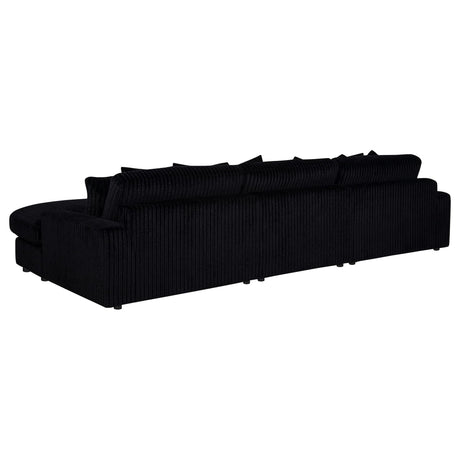 Blaine Upholstered Reversible Chaise Sectional Sofa Black view 6