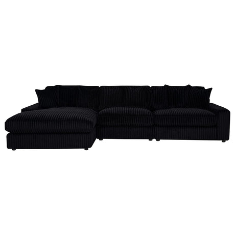 Blaine Upholstered Reversible Chaise Sectional Sofa Black view 8