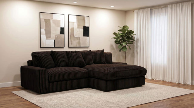 Blaine Upholstered Reversible Chaise Sectional Sofa Chocolate view 2