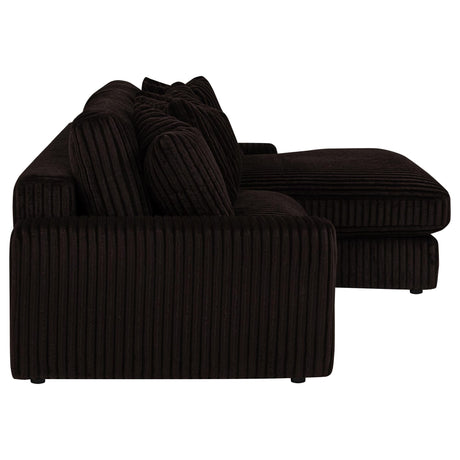 Blaine Upholstered Reversible Chaise Sectional Sofa Chocolate view 8