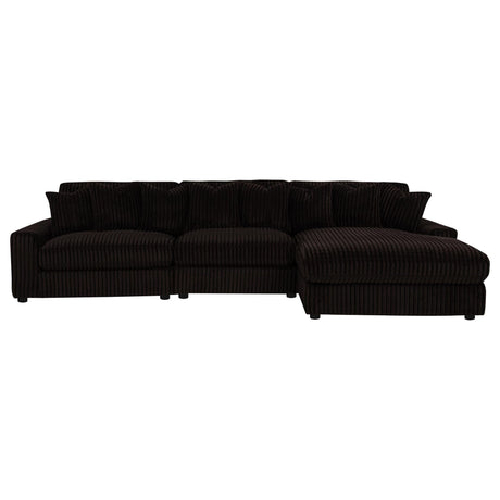 Blaine Upholstered Reversible Chaise Sectional Sofa Chocolate view 4