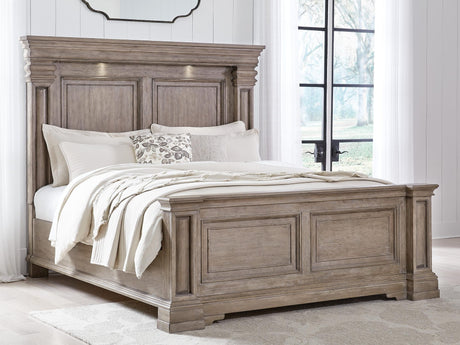 Blairhurst Light Grayish Brown Panel Bedroom Set Queen 3: Bed, Dresser, Mirror from Ella Furniture