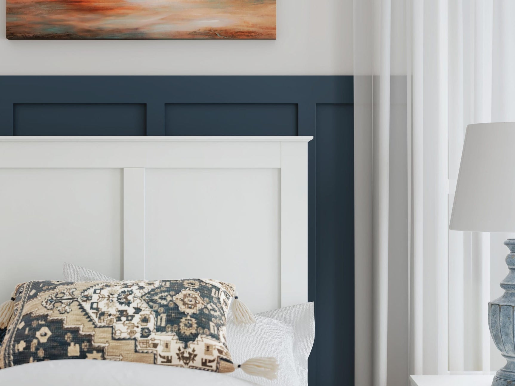 Bostwick White Shoals Panel Bedroom Set Twin 3: Bed, Dresser, Mirror from Ella Furniture