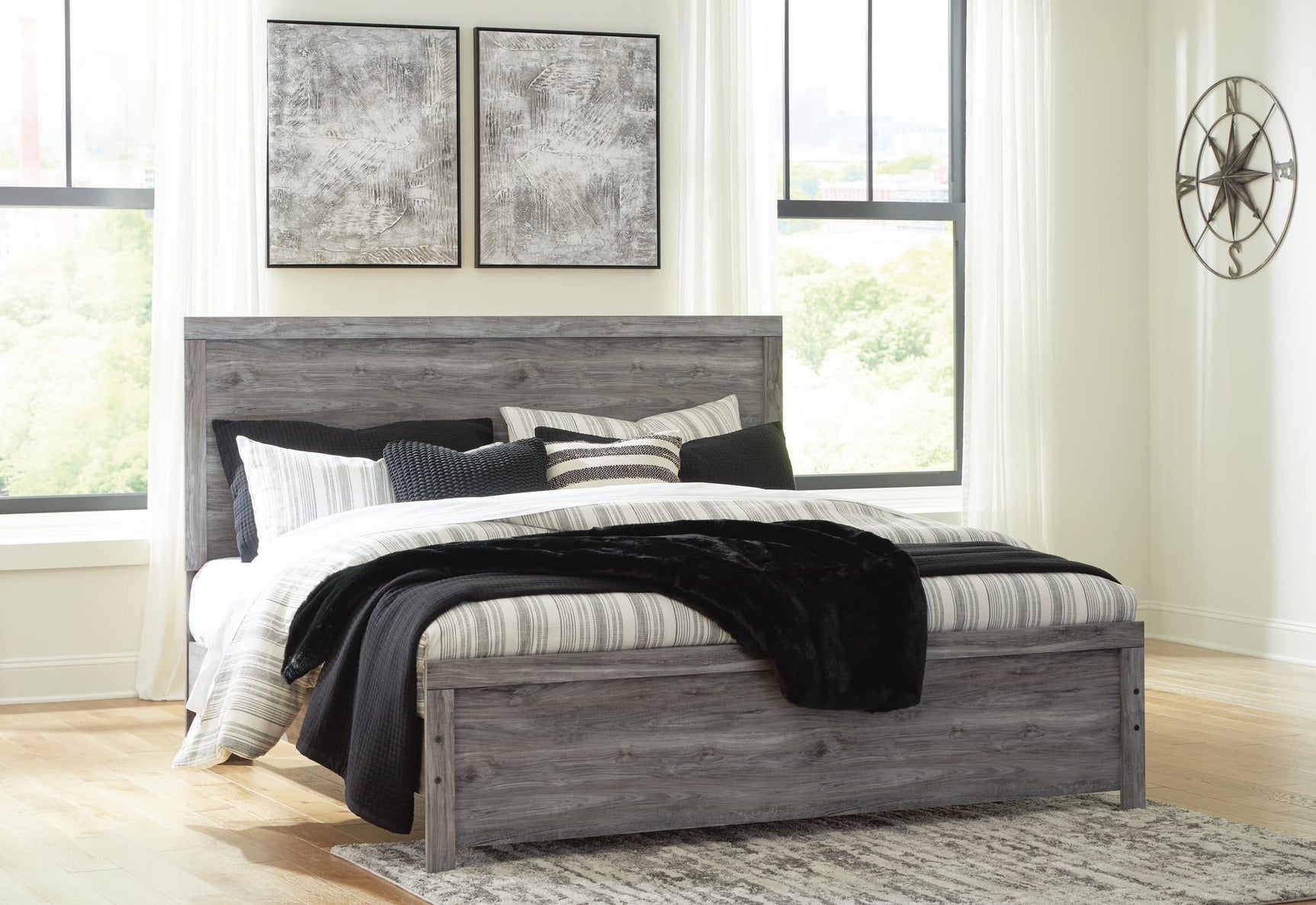 Bronyan Dark Gray Panel Bedroom Set view 5