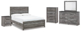 Bronyan Dark Gray Panel Bedroom Set view 6