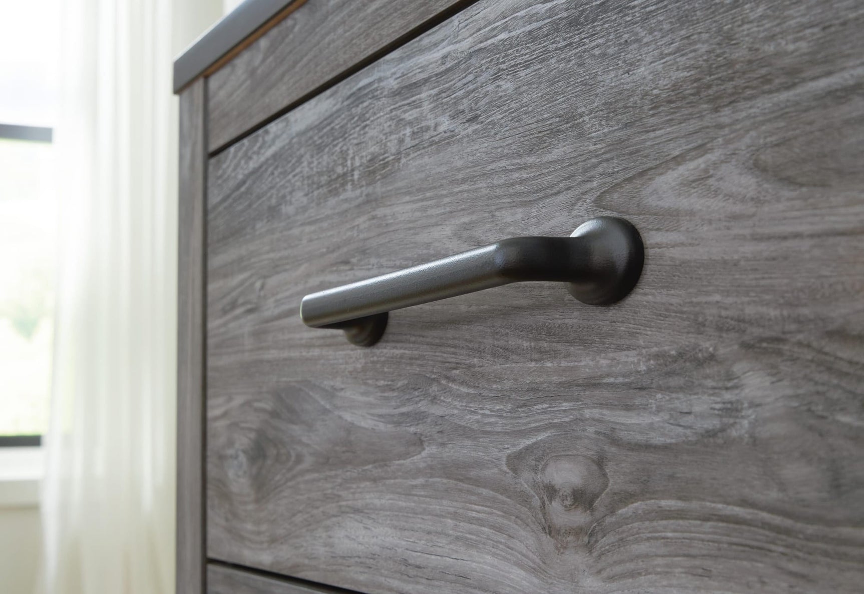 Bronyan Dark Gray Panel Bedroom Set detail view
