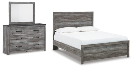 Bronyan Dark Gray Panel Bedroom Set Queen 3: Bed, Dresser, Mirror from Ella Furniture