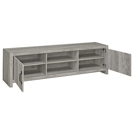 Burke 3-Piece TV Entertainment Center Fits 75-Inch TVs Grey Driftwood view 4