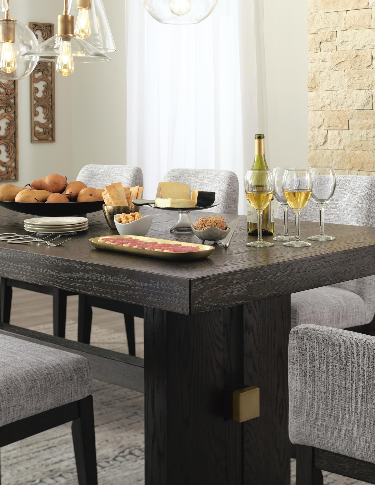 Burkhaus Dark Brown Dining Set detail view