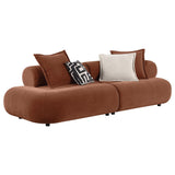 Byrne 105-inch Velvet Modular Bumper Sectional Sofa Rust from Ella Furniture