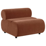 Byrne Velvet Upholstered Armless Chair Rust from Ella Furniture