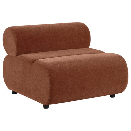 Byrne Velvet Upholstered Armless Chair Rust from Ella Furniture