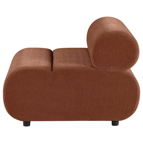 Byrne Velvet Upholstered Armless Chair Rust view 4