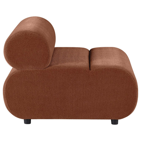 Byrne Velvet Upholstered Armless Chair Rust view 7