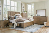 Cabalynn Light Brown Panel Bedroom Set King 5: Bed, Dresser, Mirror, Chest, NightStand from Ella Furniture