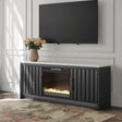 Cadmori Black/White 63" TV Stand with Electric Fireplace view 2