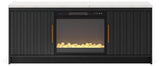 Cadmori Black/White 63" TV Stand with Electric Fireplace view 5