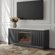 Cadmori Black/White 63" TV Stand with Electric Fireplace from Ella Furniture