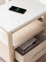 Cadmori Two-tone Upholstered Panel Bedroom Set detail view