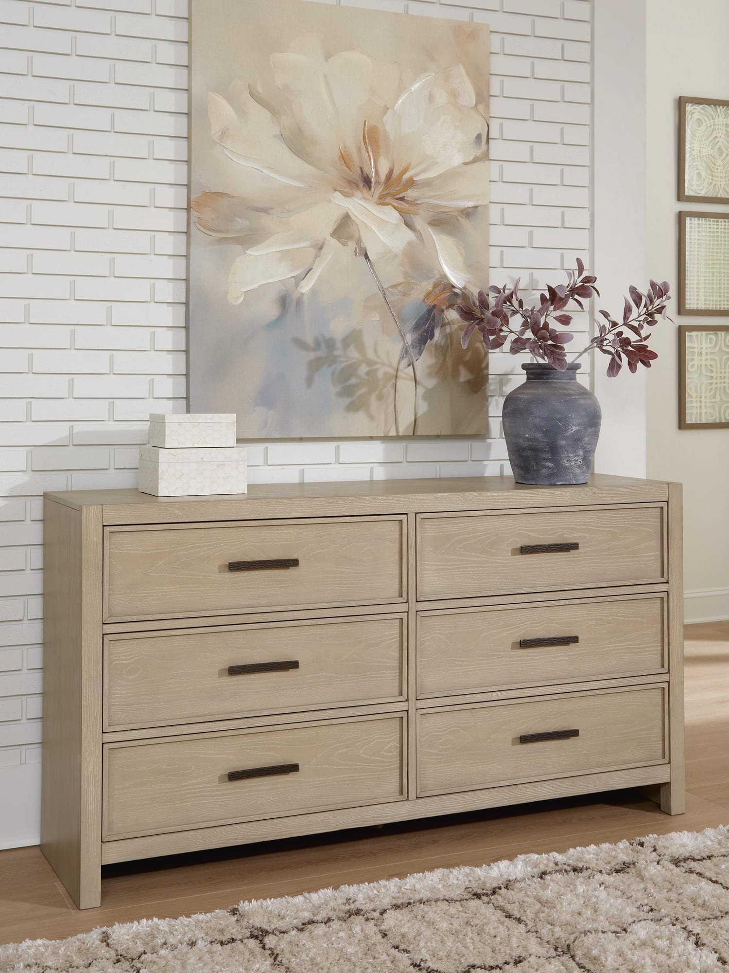 Calmoro Gray Bookcase Bedroom Set King 3: Bed, Dresser, Mirror from Ella Furniture