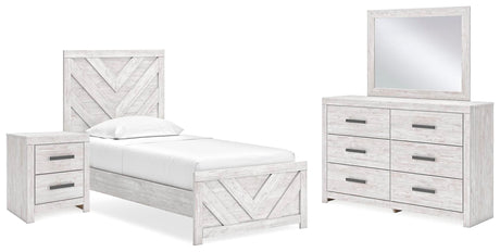 Cayboni Whitewash Panel Bedroom Set view 3
