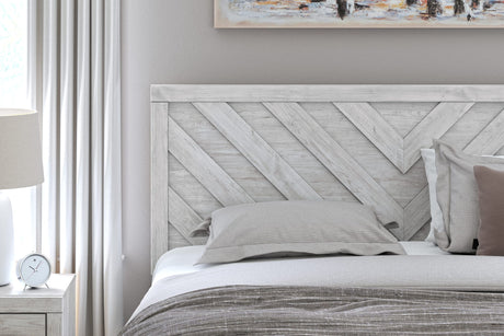 Cayboni Whitewash Panel Bedroom Set King 3: Bed, Dresser, Mirror from Ella Furniture