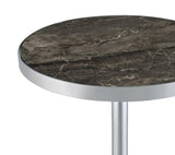 Cazen Round Faux Marble Top Pedestal Side Table Grey view 8