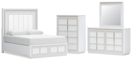 Chalanna White Upholstered Storage Bedroom Set view 8