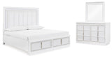 Chalanna White Upholstered Storage Bedroom Set view 18