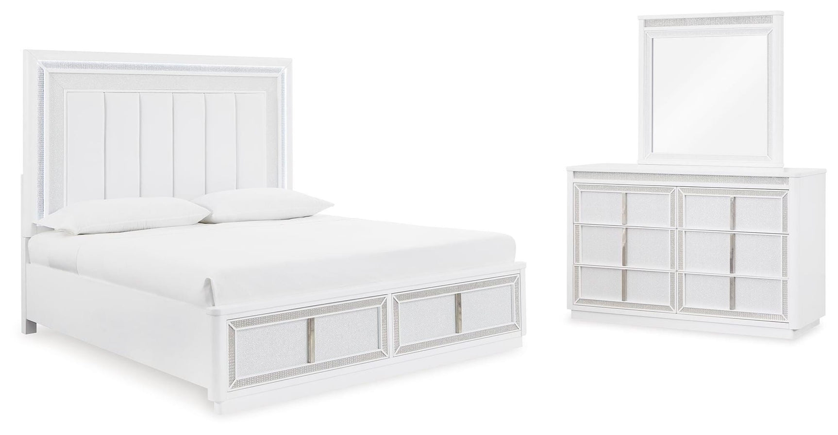 Chalanna White Upholstered Storage Bedroom Set view 18