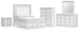 Chalanna White Upholstered Storage Bedroom Set view 24