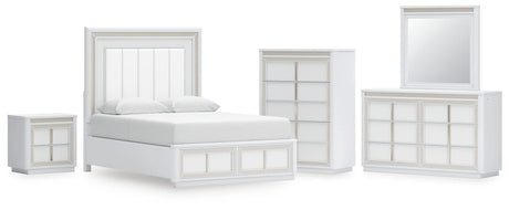Chalanna White Upholstered Storage Bedroom Set view 24